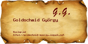 Goldschmid György névjegykártya